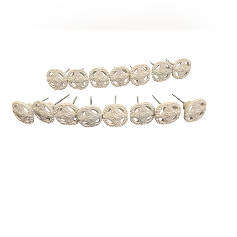 Anthropologie Dresses Drawer Knobs - ornate decorative white - 15 total